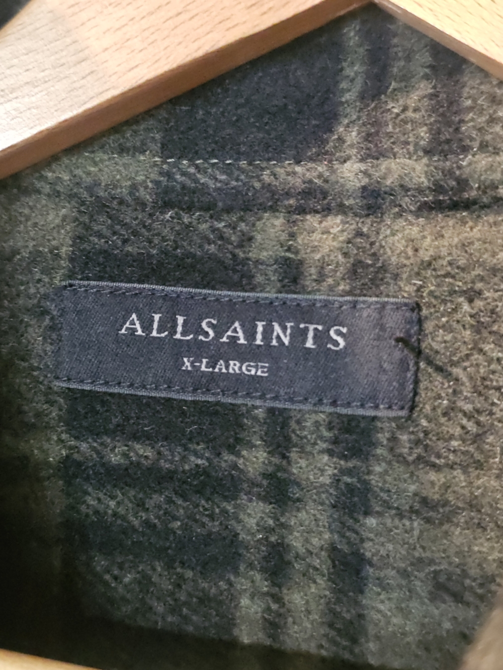 AllSaints Asbury Plaid Flannel Wool Checked Shirt Jacket Mens XL - Picture 3 of 4